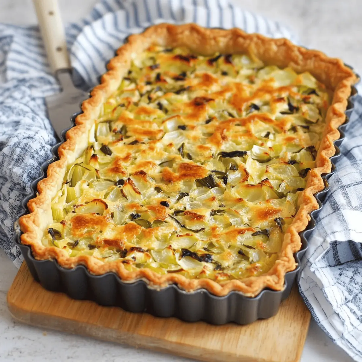 Moist Leek Tart with Gruyere and Onions