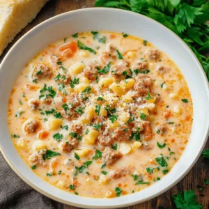Creamy Parmesan Italian Sausage Soup