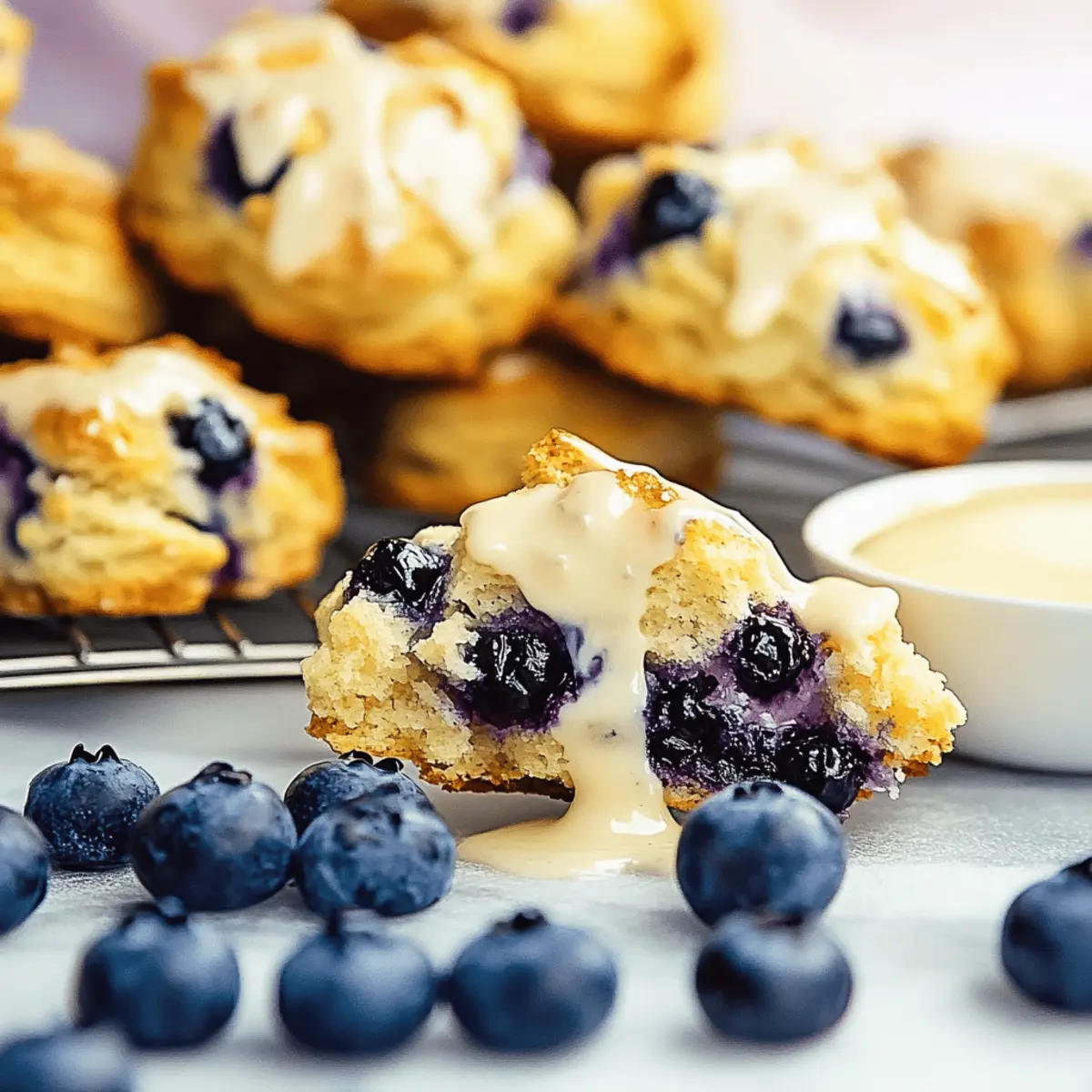 Delicious Blueberry Biscuits with Lemon Glaze in 20 Minutes
