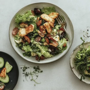 Crispy Torn Halloumi Salad