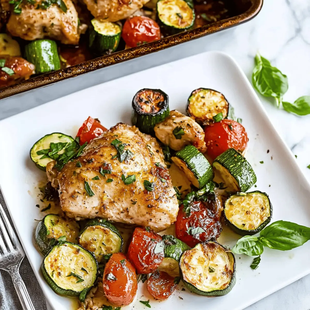Delicious Sheet Pan Mediterranean Chicken & Zucchini Recipe