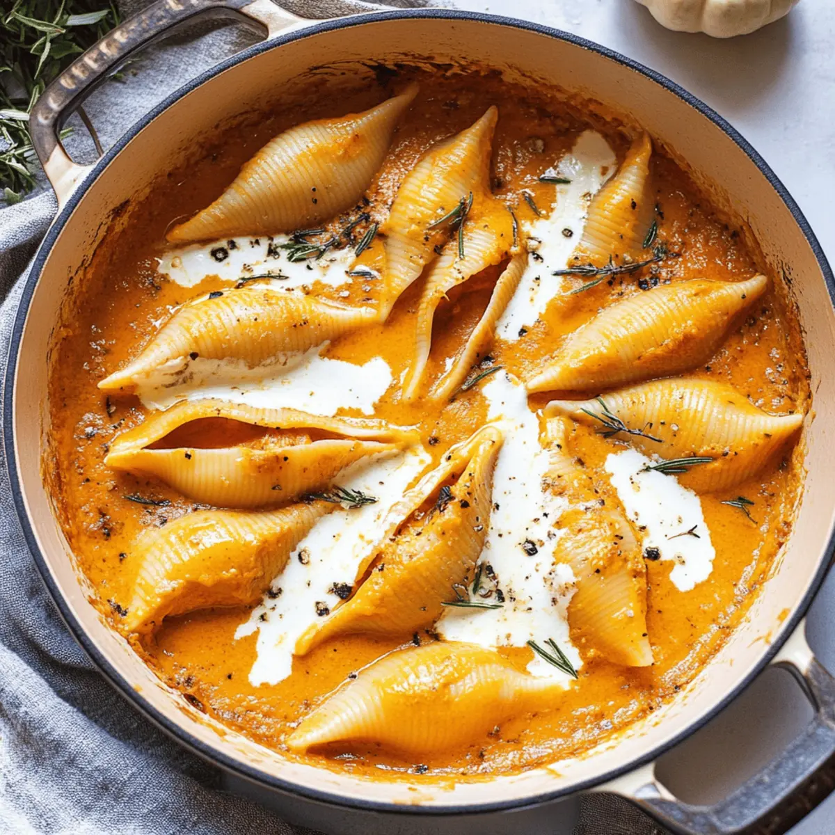 Delicious Stuffed Shells With Pumpkin Cream Sauce Recipe