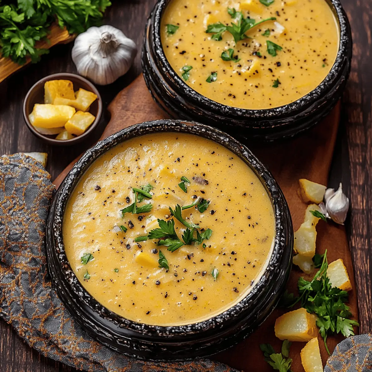 Cheddar Garlic Herb Potato Soup | Cozy & Creamy Comfort Food