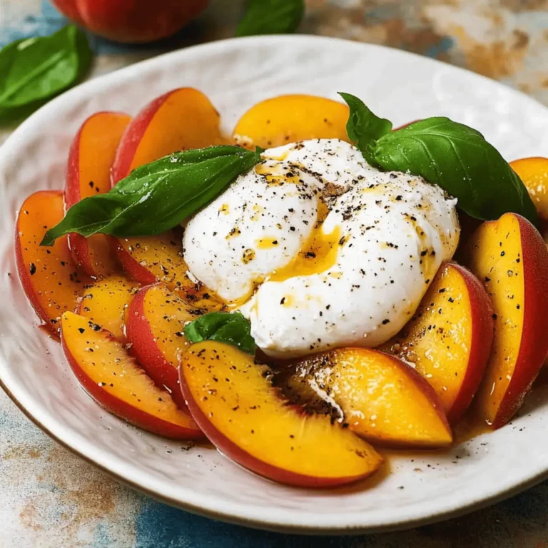 Peach Caprese Salad with Burrata