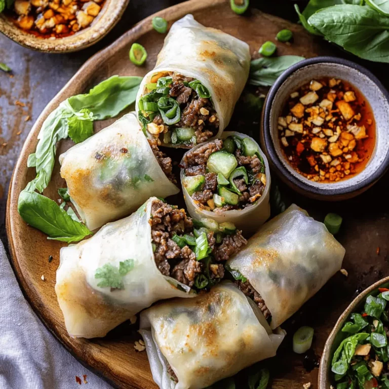 20 Minute Thai Basil Beef Rolls.