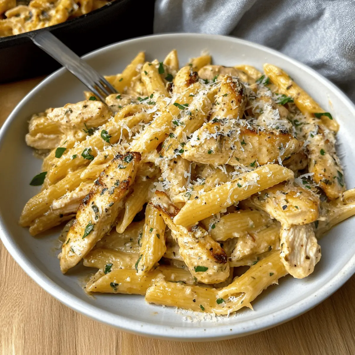 One Pan Garlic Parmesan Chicken Pasta Recipe in 35 Minutes