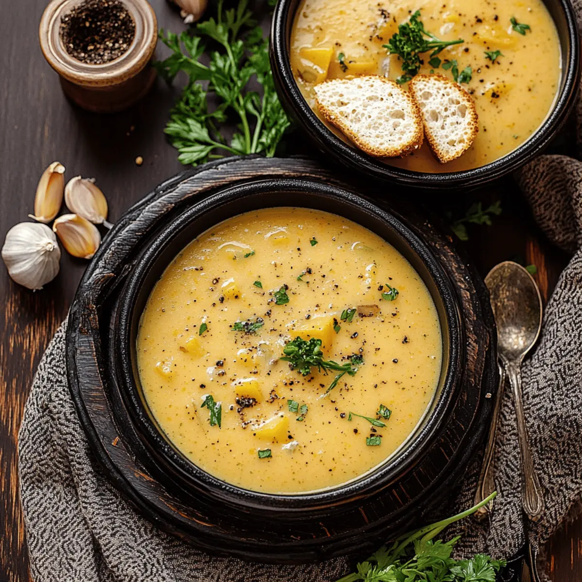 Hearty Cheddar Garlic Herb Potato Soup for Cozy Comfort Food