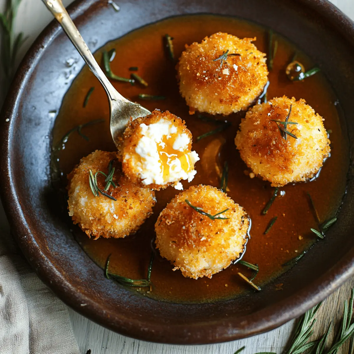 Crispy Fried Goat Cheese with Tarragon and Honey Recipe
