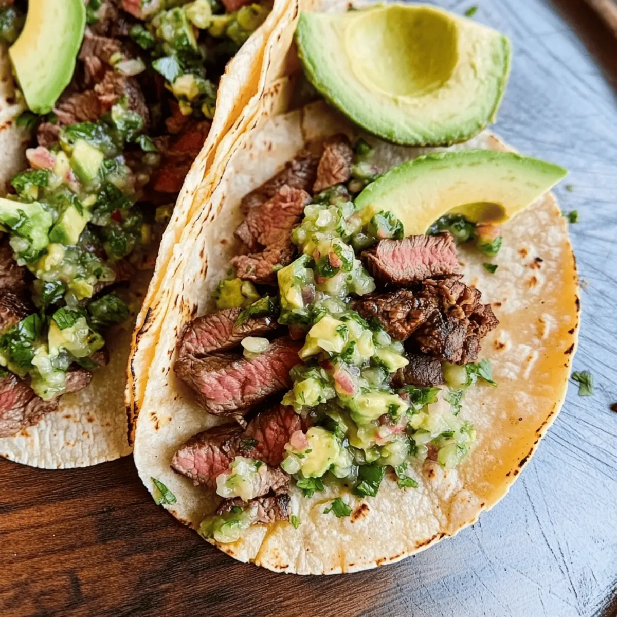 Delicious Grilled Steak Tacos with Avocado Salsa Recipe