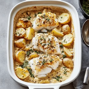 Rosemary Cream Sauce Cod & Potatoes – A Comforting Dinner Delight