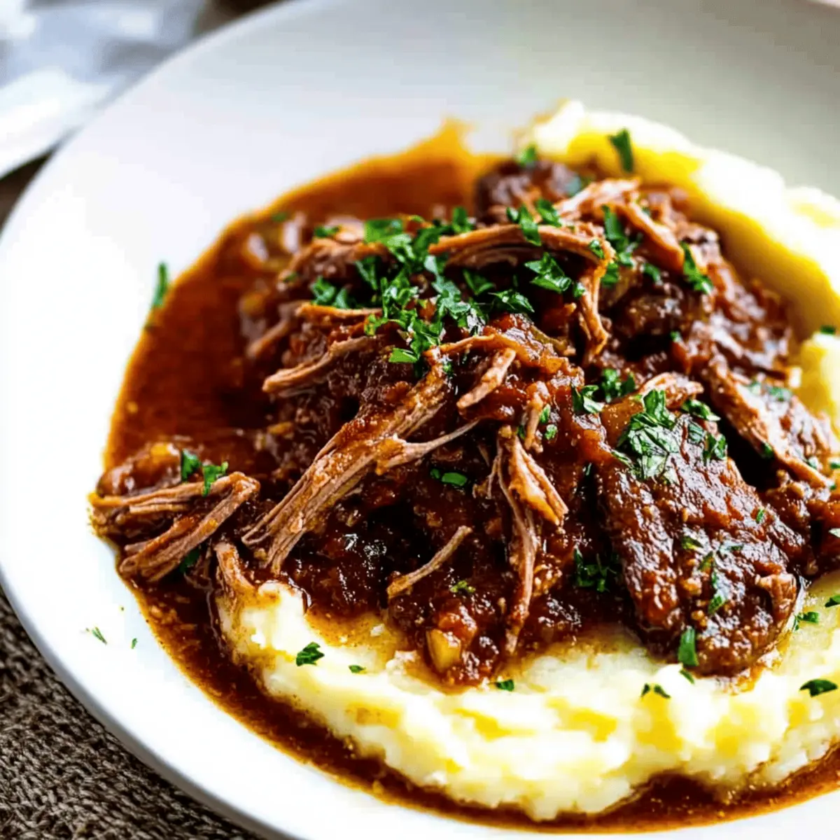Tender Short Rib Ragu Over Silky Parmesan Mashed Potatoes Recipe
