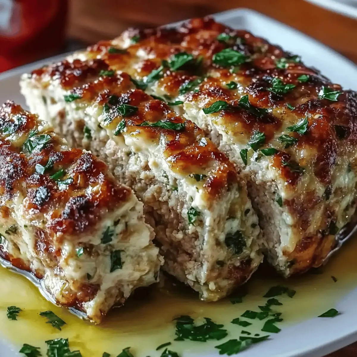 Melt-in-Your-Mouth Garlic Parmesan Chicken Meatloaf