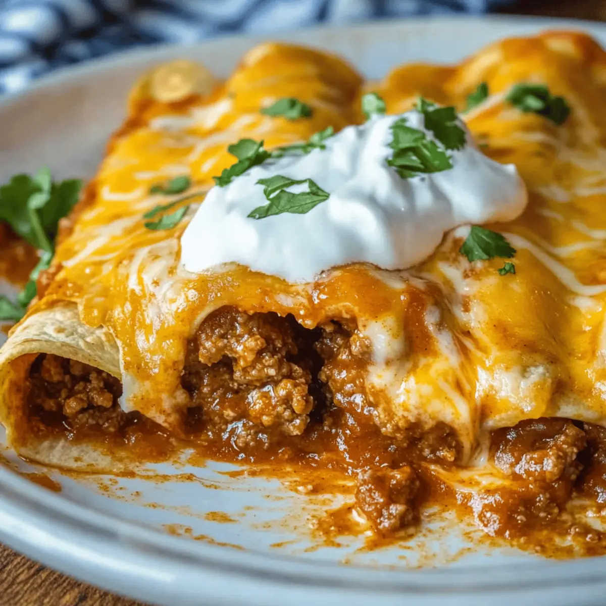 Easy Cheesy Ground Beef Enchiladas