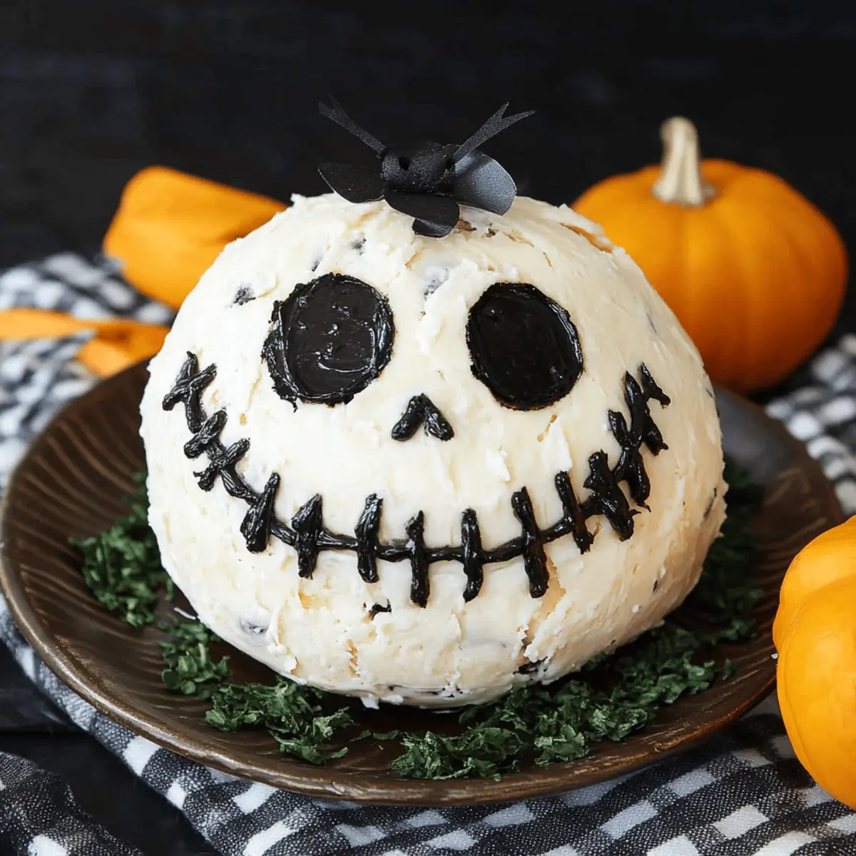 Delicious Skellington Cheese Ball Appetizer for Halloween Parties