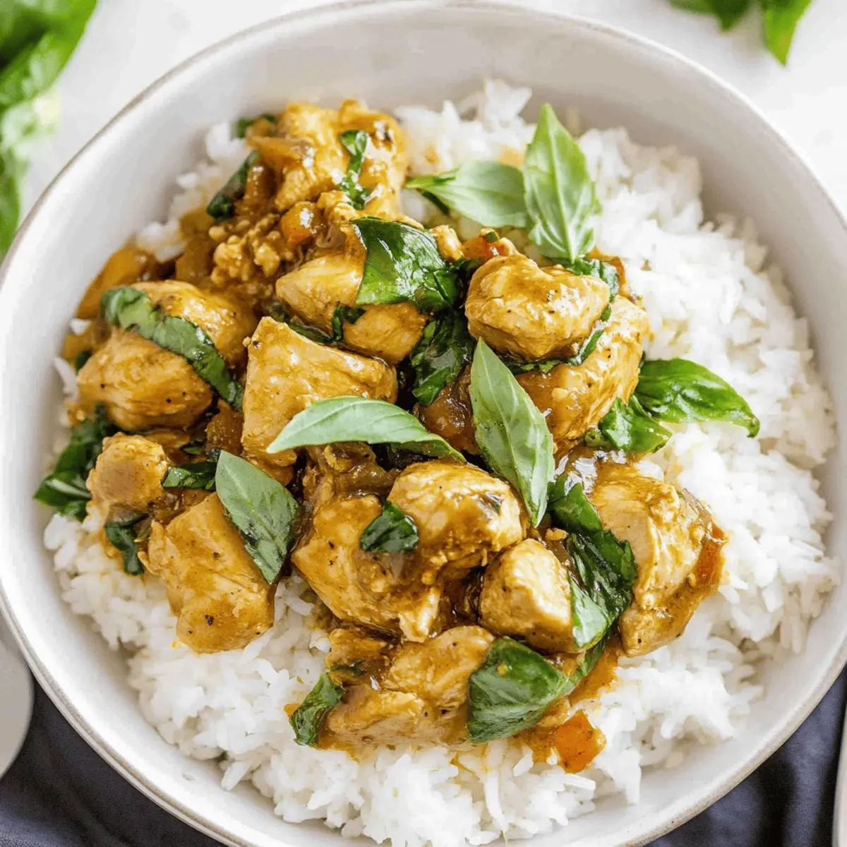 Spiced Coconut Basil Chicken with Rice: Quick & Flavorful Recipe