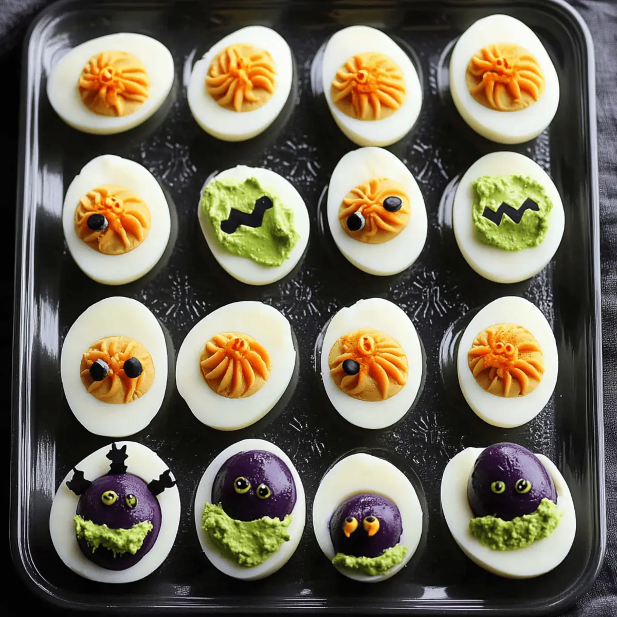 Creepy Deviled Eggs for Halloween