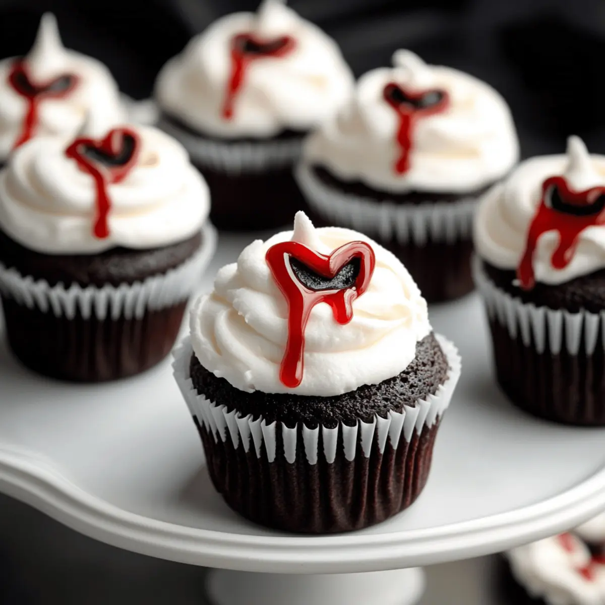 Halloween Vampire Bite Cupcakes