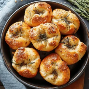 Golden Crust Garlic Rosemary Focaccia Muffins