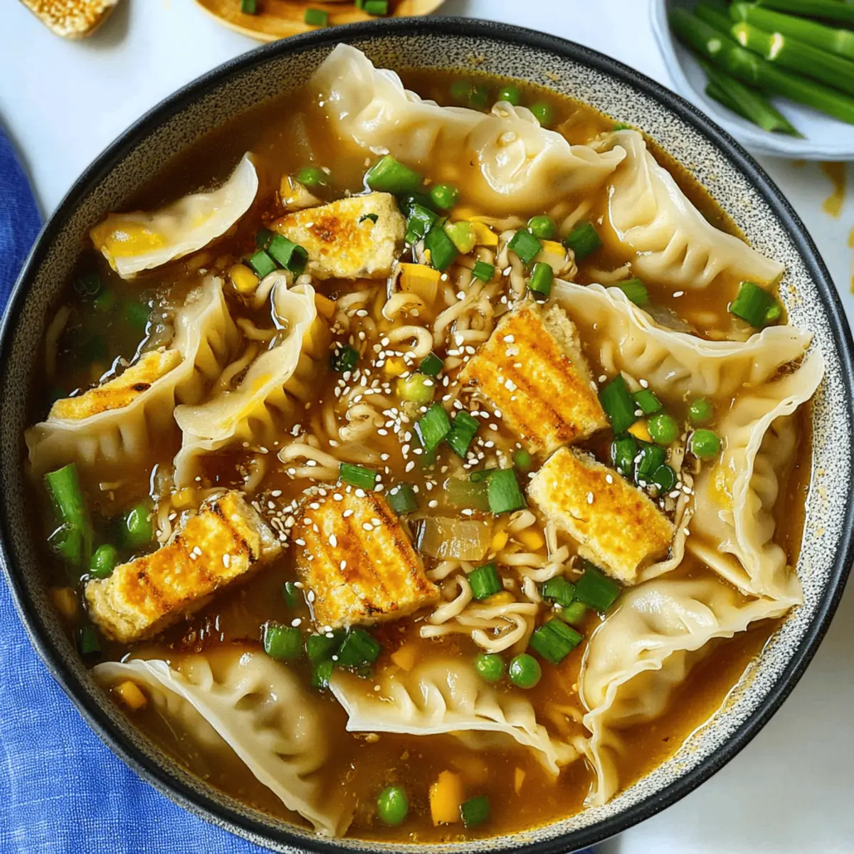 Easy Gyoza Soup Recipe with Peanut Butter and Veggies