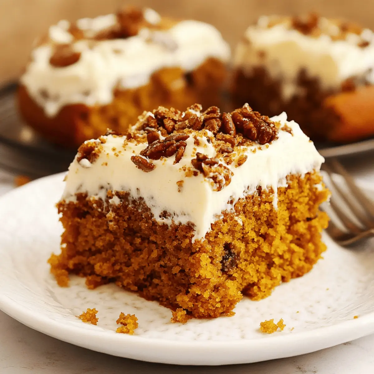 Pumpkin Spice Gooey Cake with Cream Cheese Frosting Recipe
