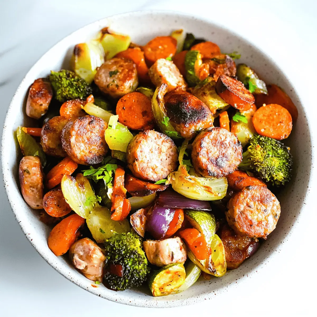 10 Minute Air Fryer Chicken Sausage and Veggies for Quick Dinners