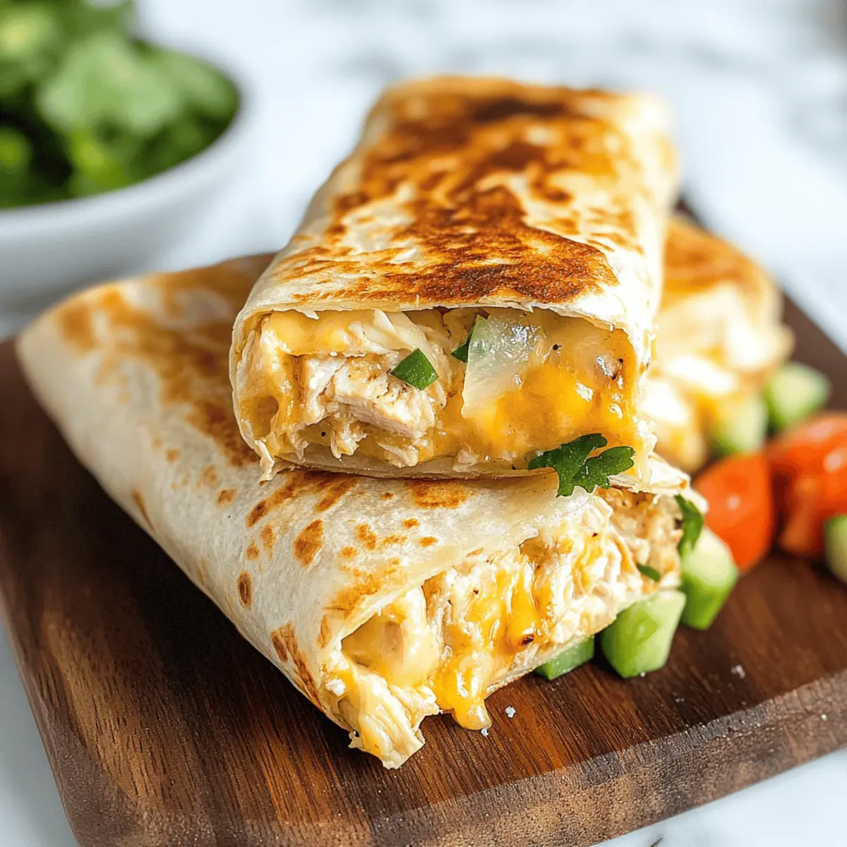 Ooey-Gooey Cheesy Garlic Chicken Wraps Ready in 22 Minutes