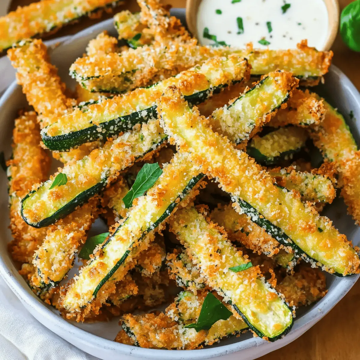 Crispy Parmesan Zucchini Fries Recipe with Dipping Sauce