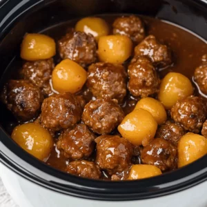 Sweet & Savory Crockpot Hawaiian Meatballs