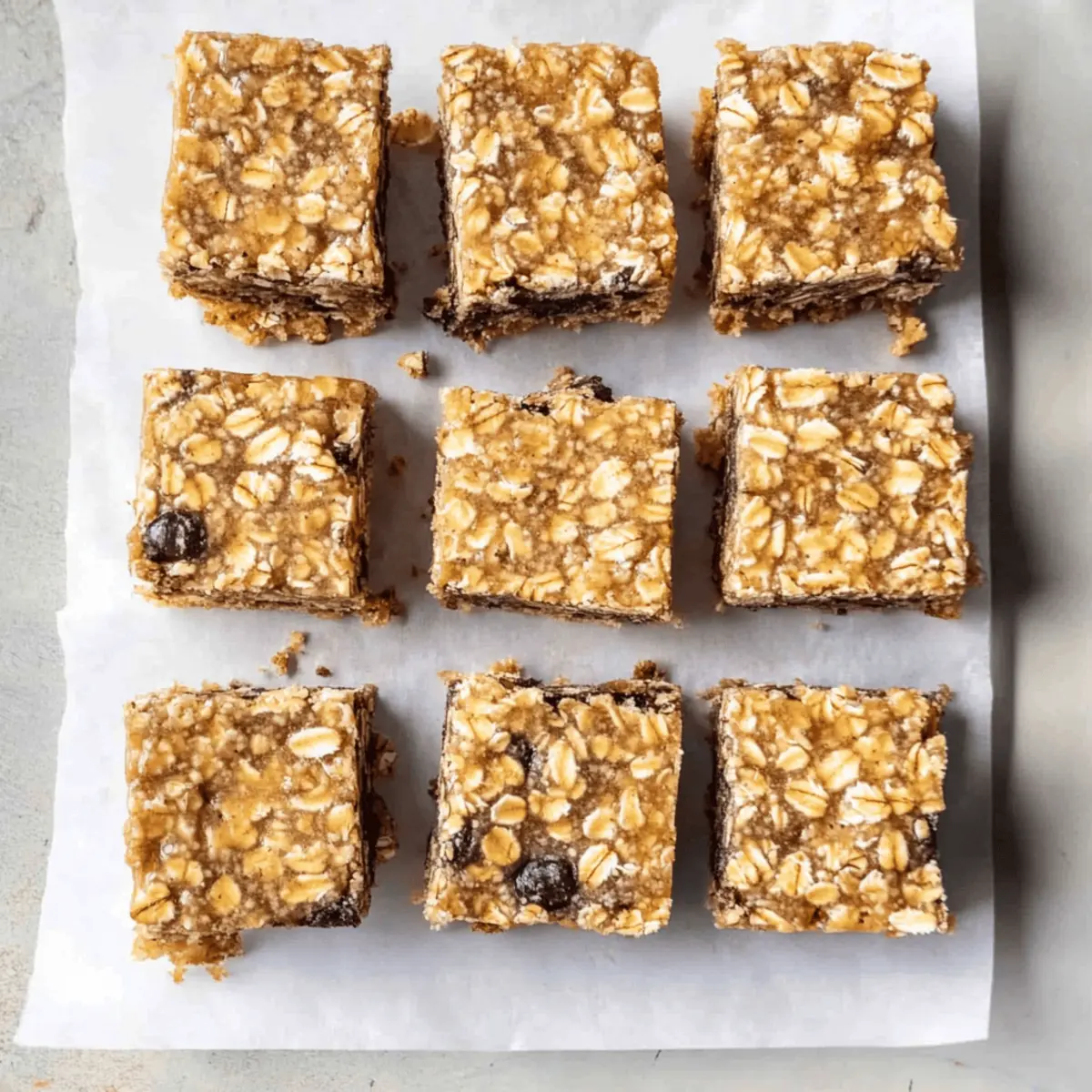 Healthy No-Bake Oatmeal Bars with Peanut Butter and Chocolate Chips