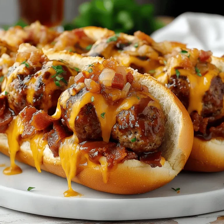 Bourbon BBQ Bacon Cheeseburger Meatball Subs