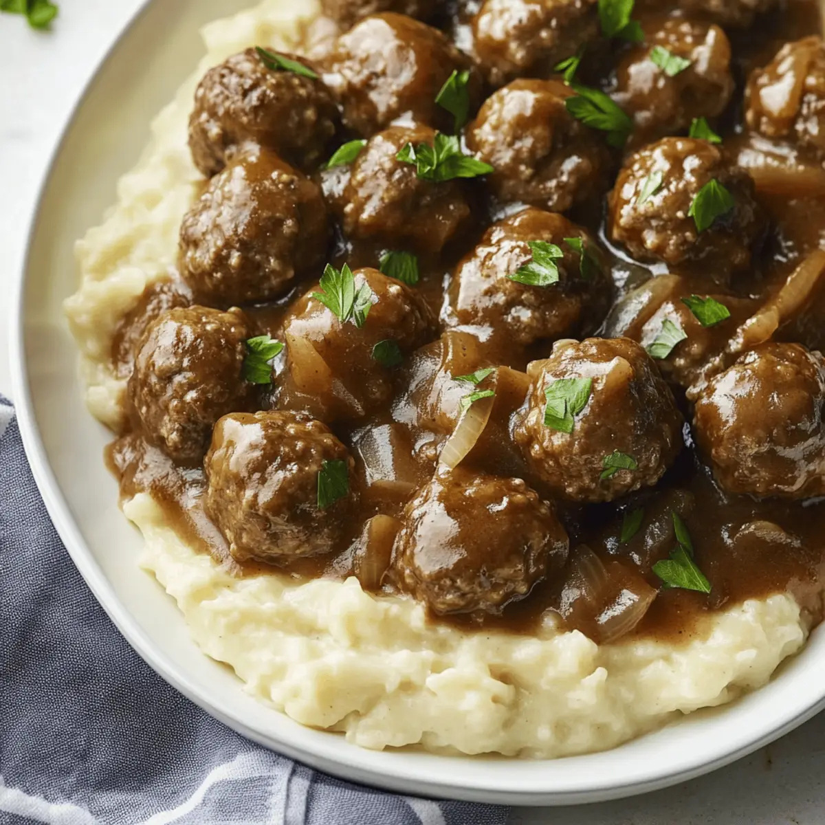 Tasty Slow Cooker Salisbury Steak Meatballs Recipe