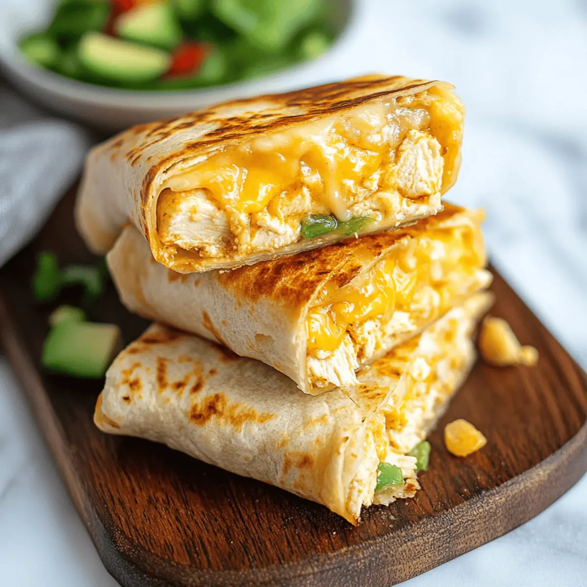 Ooey-Gooey Cheesy Garlic Chicken Wraps Ready in 22 Minutes