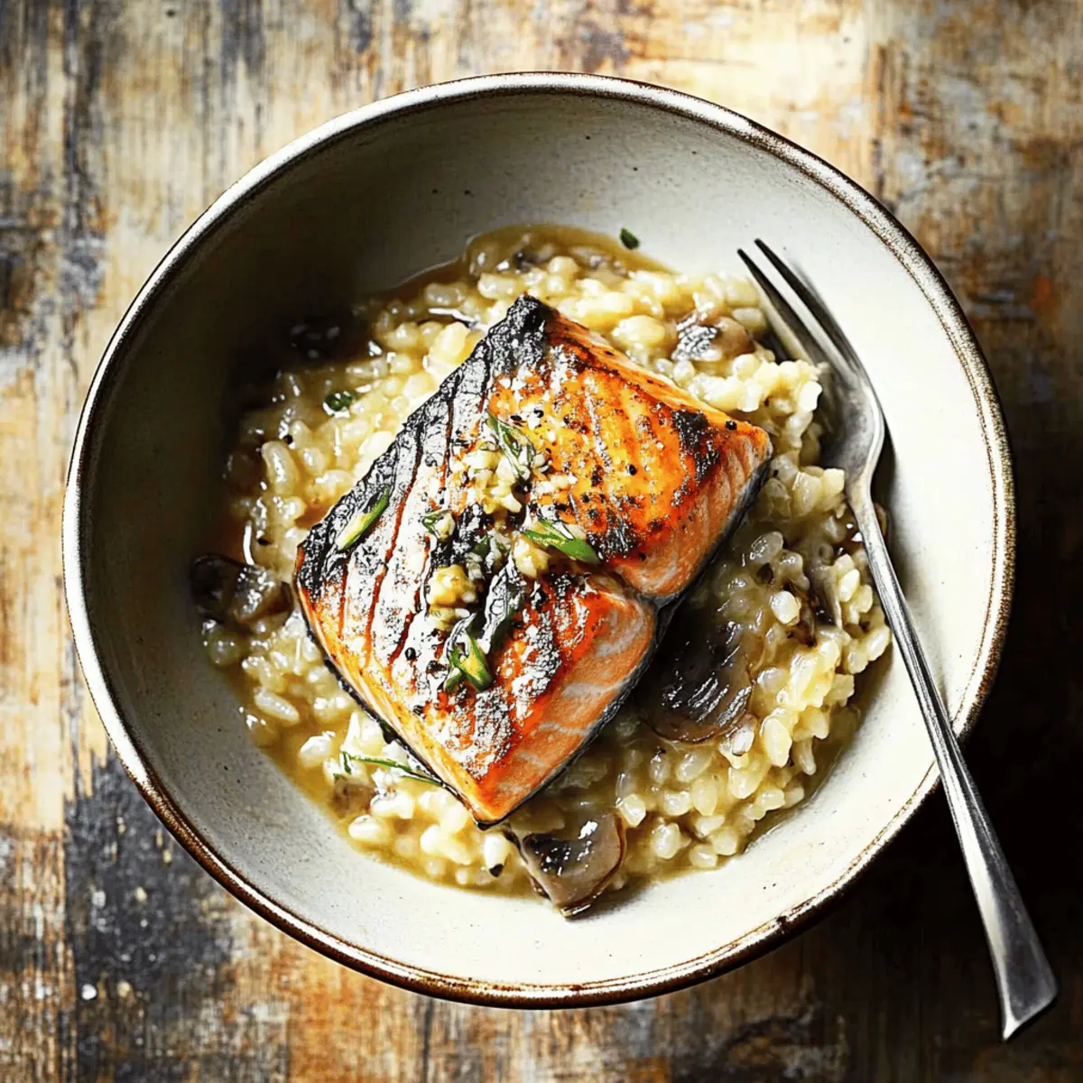 Japanese Style Risotto with Seared Salmon Recipe for Dinner Delight