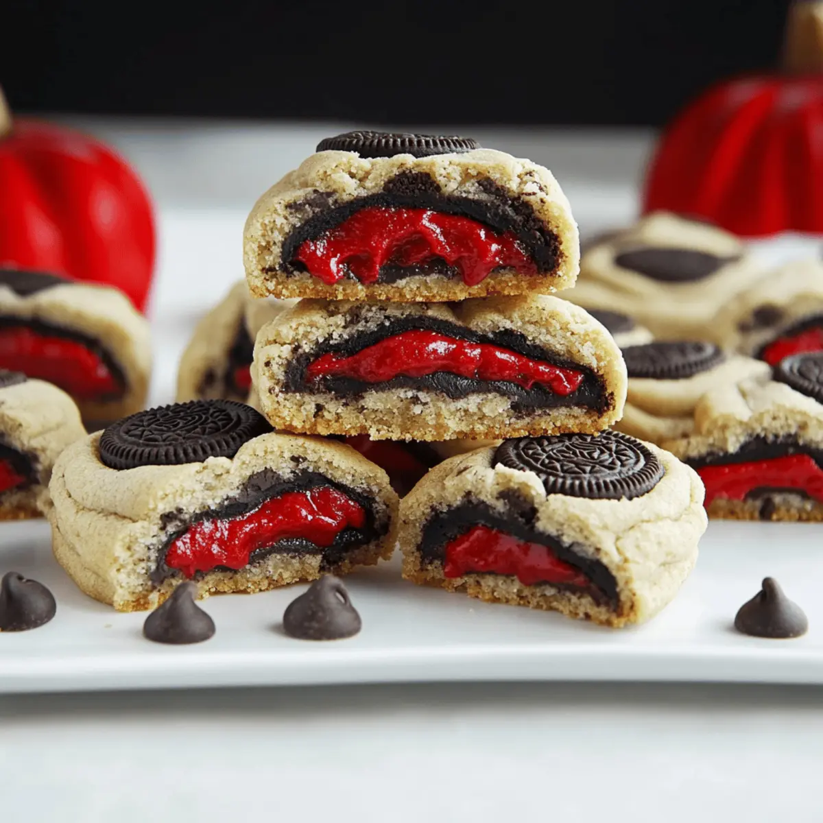 Easy Halloween Oreo Stuffed Chocolate Chip Cookies Recipe