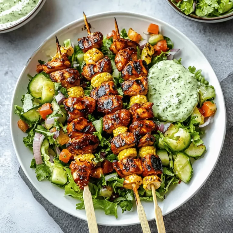 BBQ Chicken Skewer Salad
