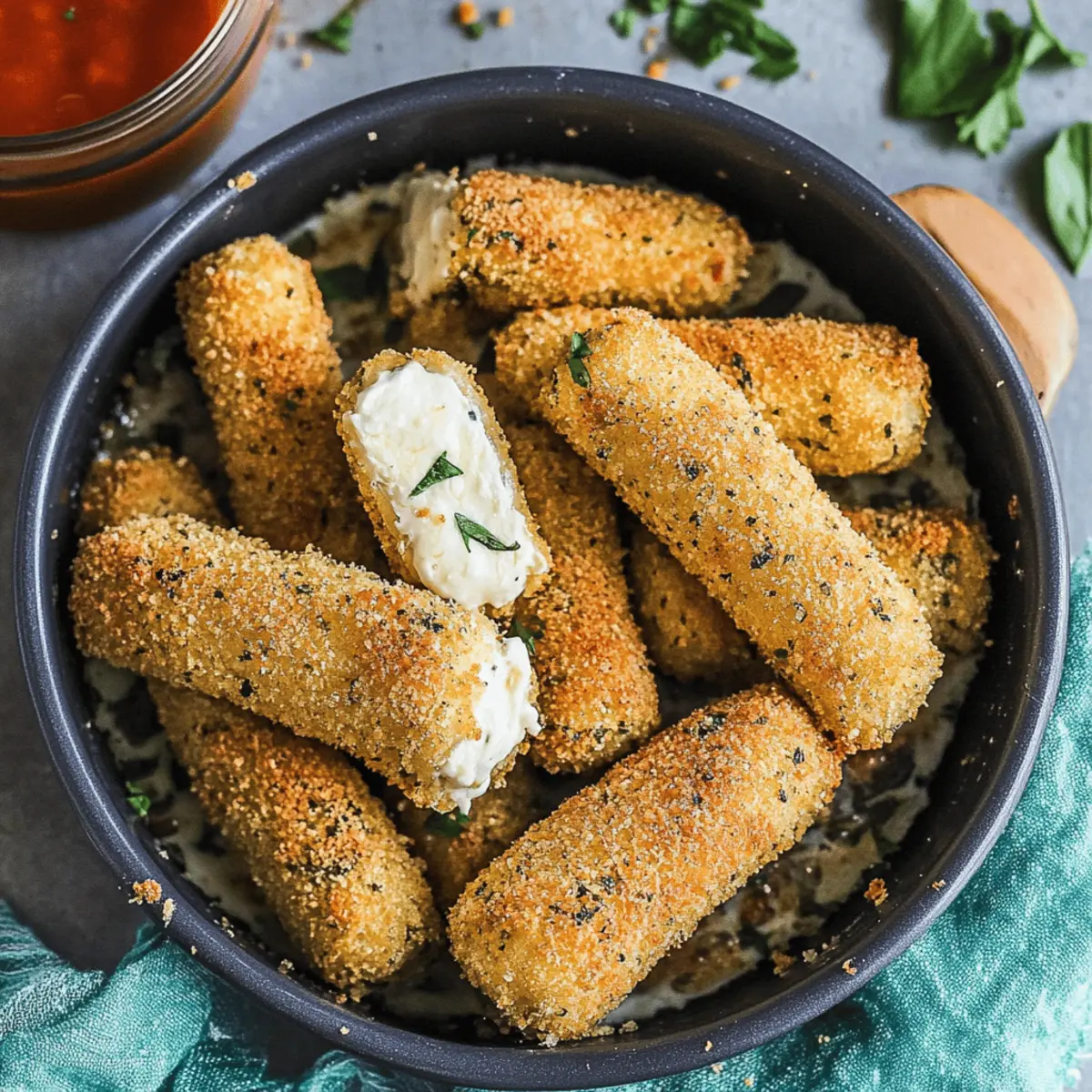 Oven-Baked Mozzarella Sticks