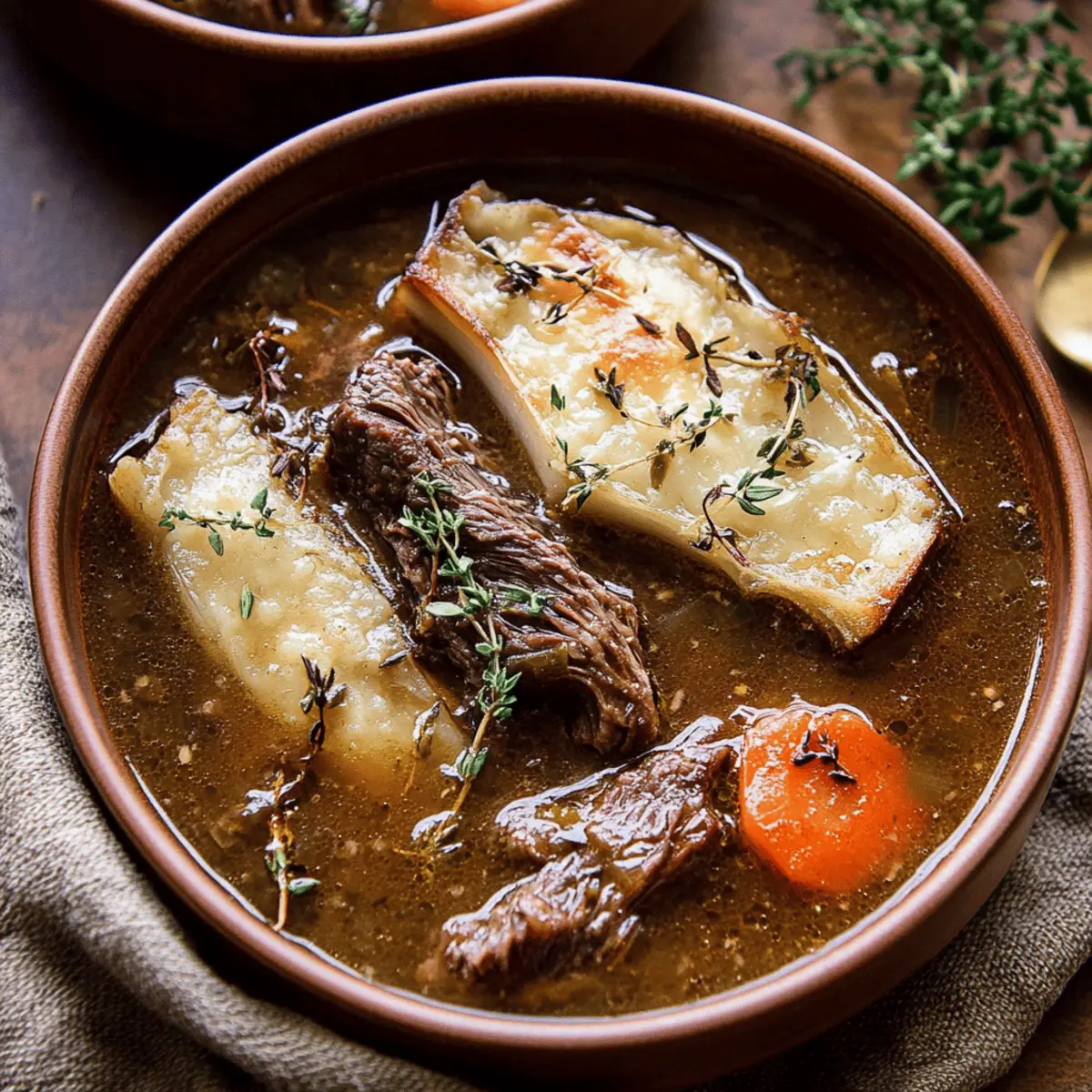 French Onion Beef Short Rib Soup Recipe with Cheesy Toast