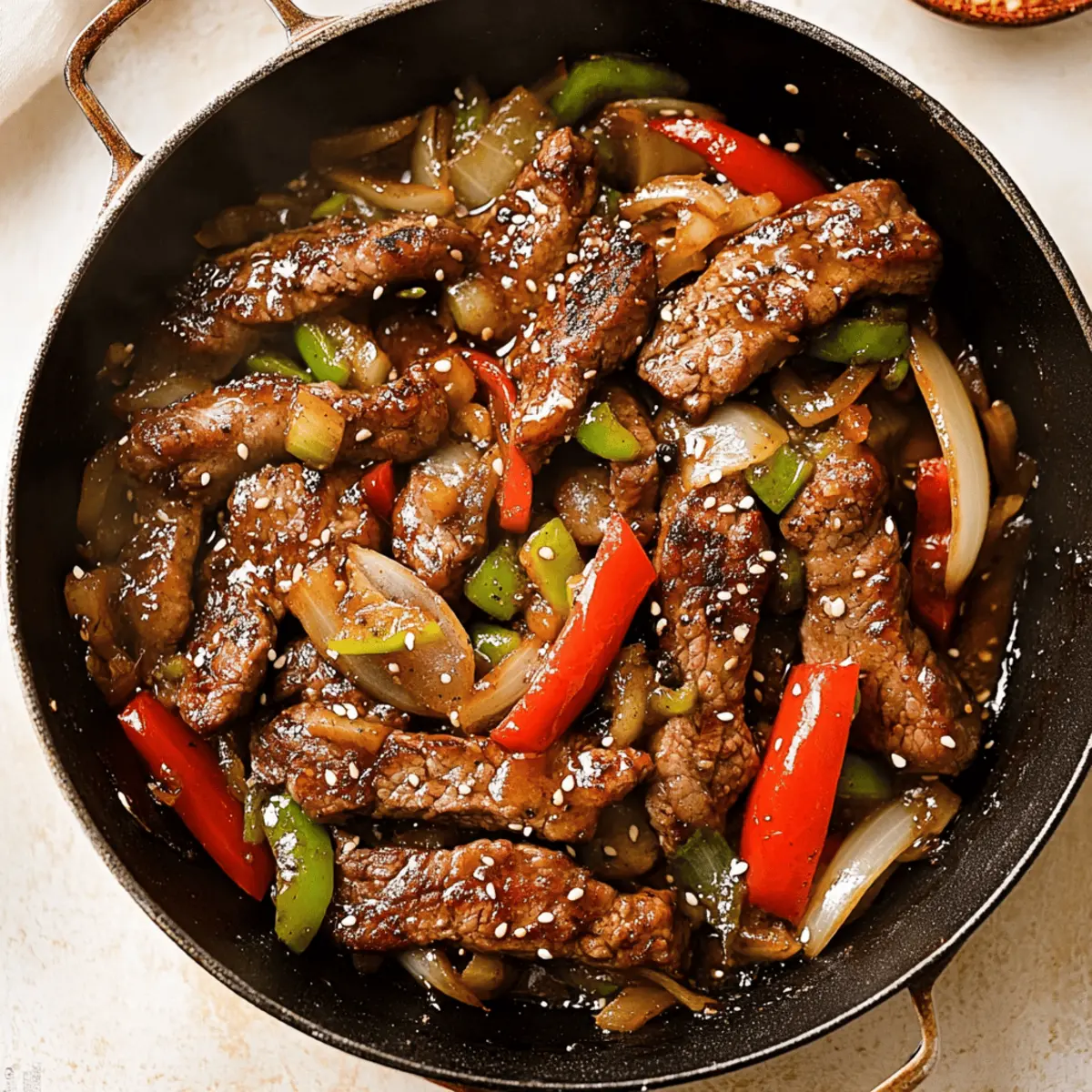 Sizzling Chinese Pepper Steak with Onions