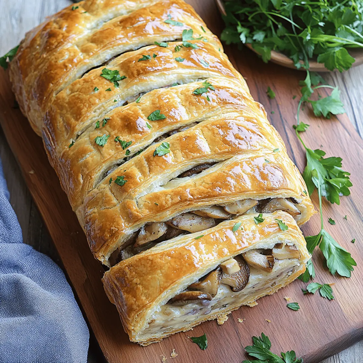 Savory Mushroom & Gruyère Puff Pastry Braid Recipe for Entertaining