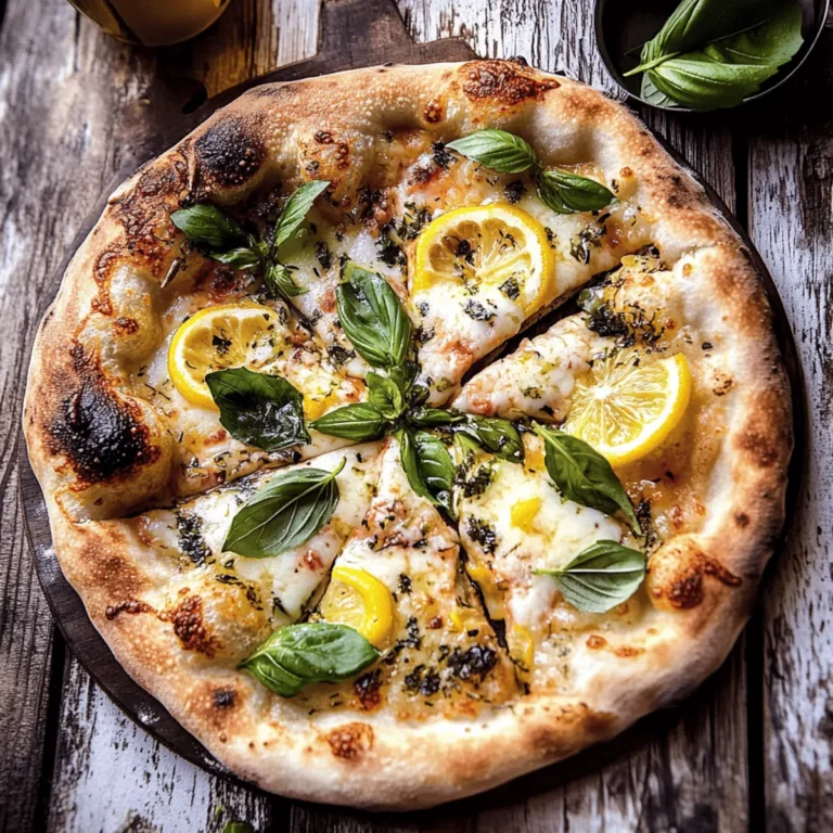 3 Cheese Lemon Basil Pizza.