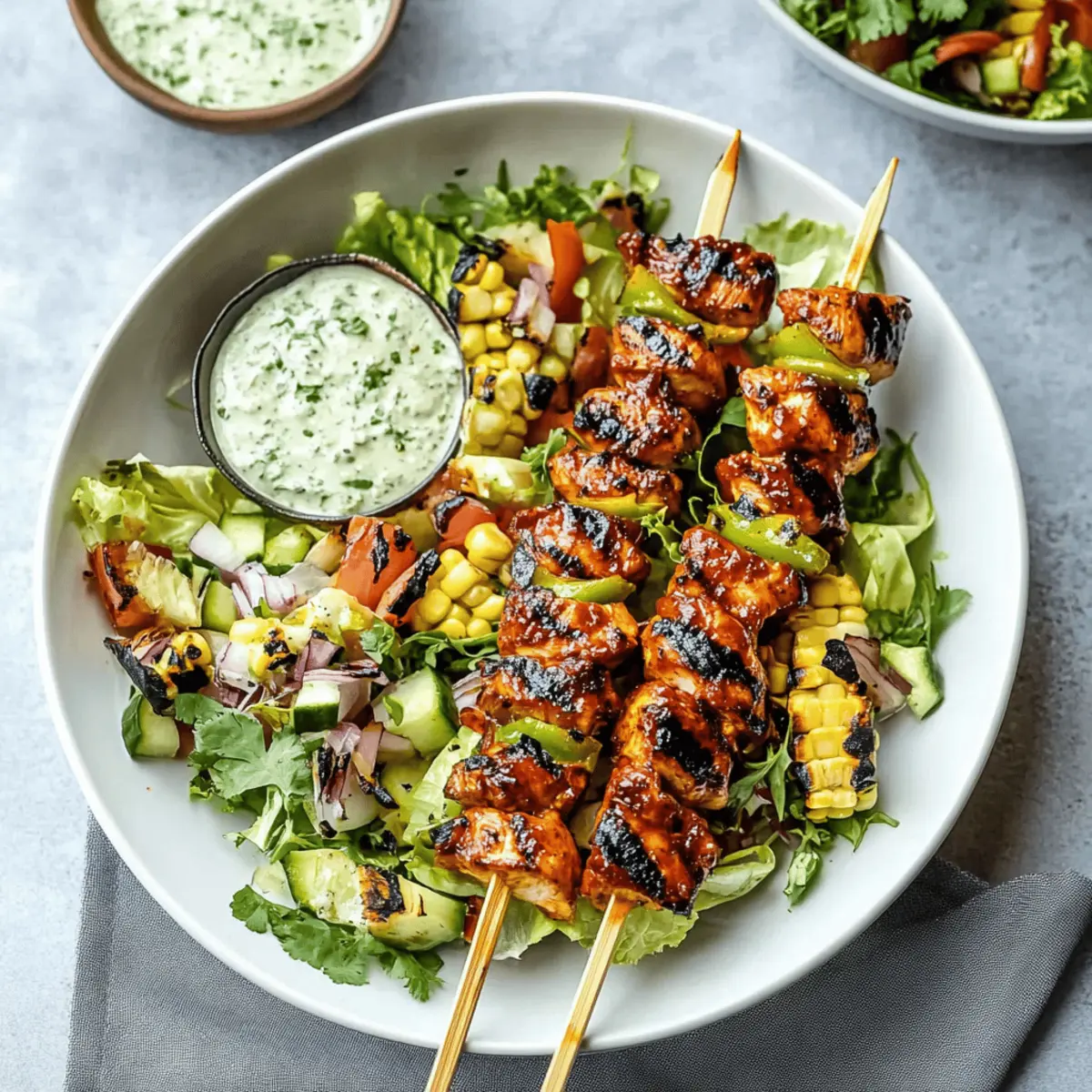 Delicious BBQ Chicken Skewer Salad Recipe for Summer Grilling