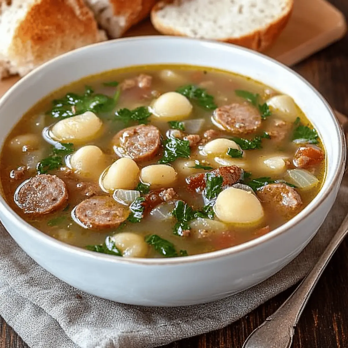 Hearty Sausage Soup Recipe with Kale and Potatoes Ready in 50 Minutes