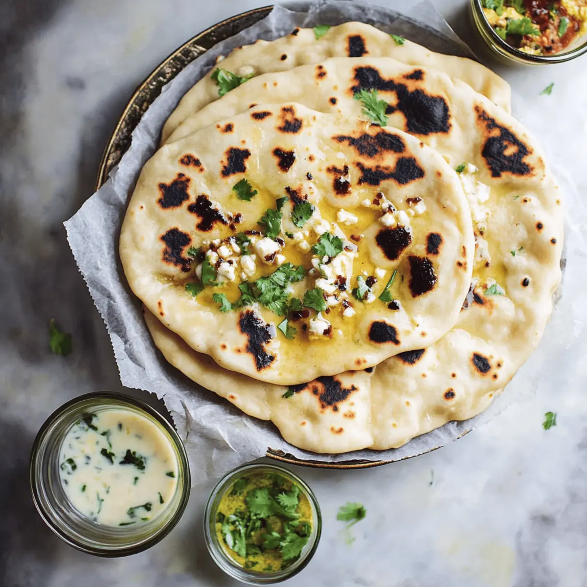 20-Minute Garlic Cottage Cheese Naan