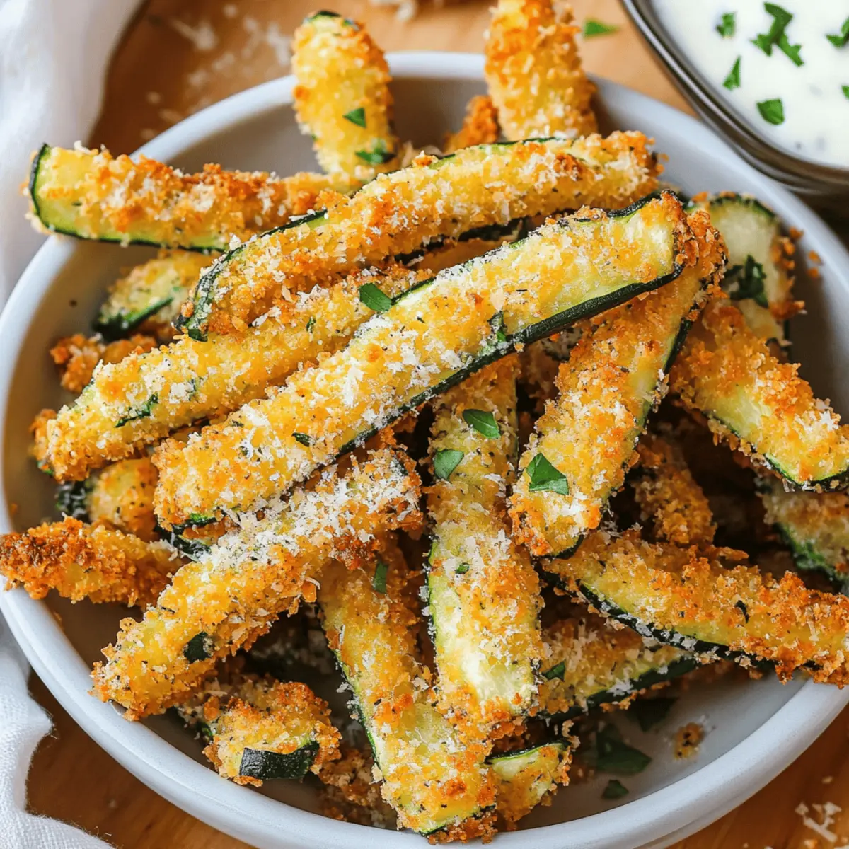 Crispy Parmesan Zucchini Fries Recipe with Dipping Sauce