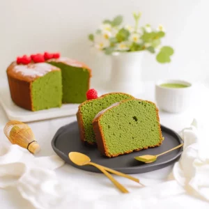 Japanese Matcha Pound Cake with Subtle Sweetness