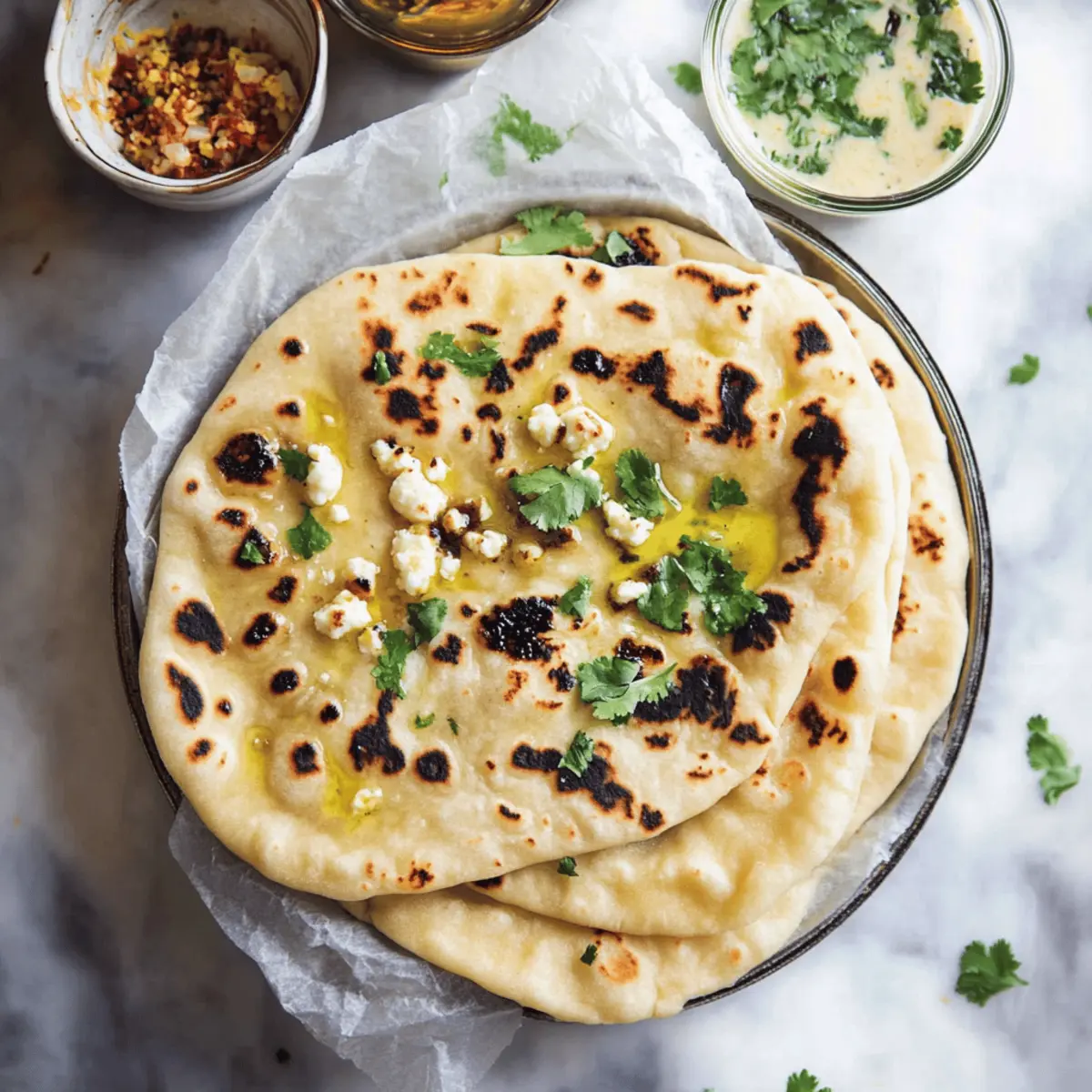 20-Minute Garlic Cottage Cheese Naan with 2 Ingredient Dough