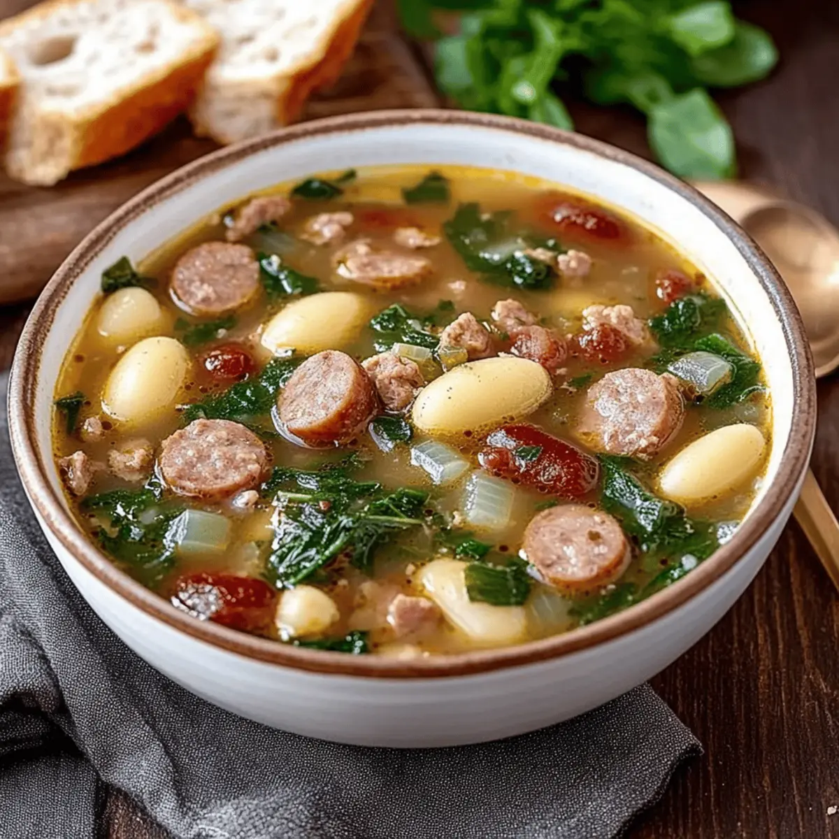 Hearty Sausage Soup Recipe with Kale and Potatoes Ready in 50 Minutes