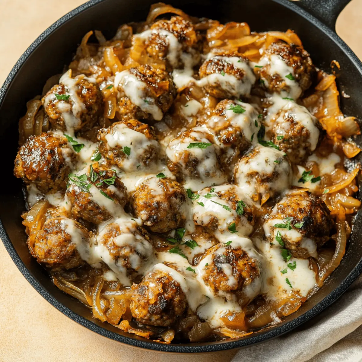 Delicious French Onion Meatballs with Savory Onion Sauce Recipe