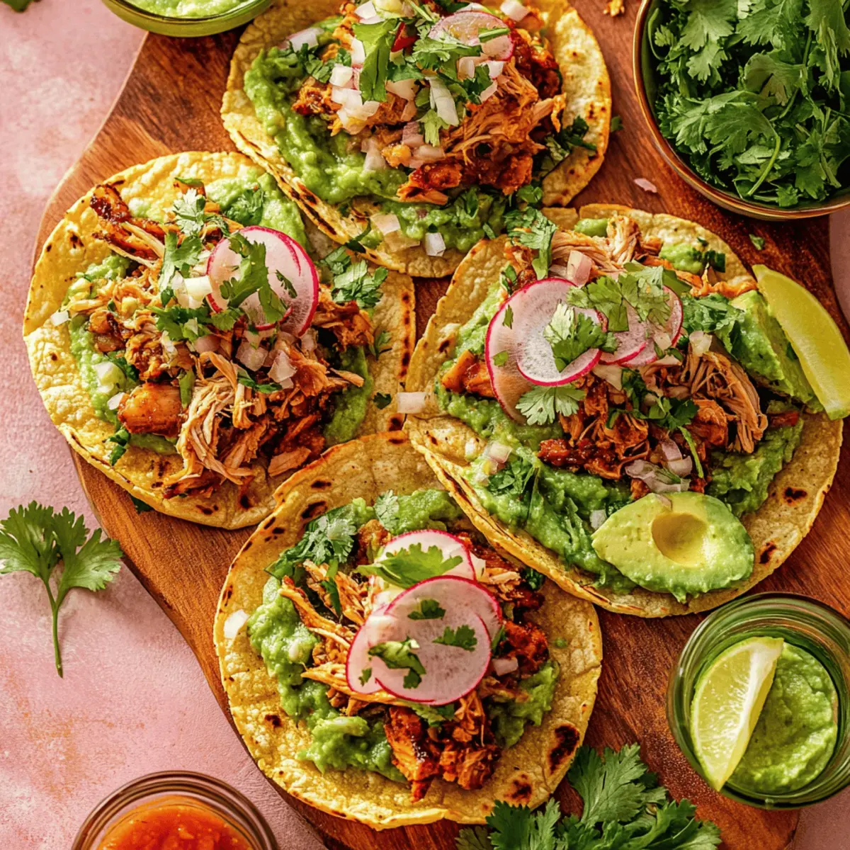 Tasty Rotisserie Chicken Tostadas with Quick Pickled Onions