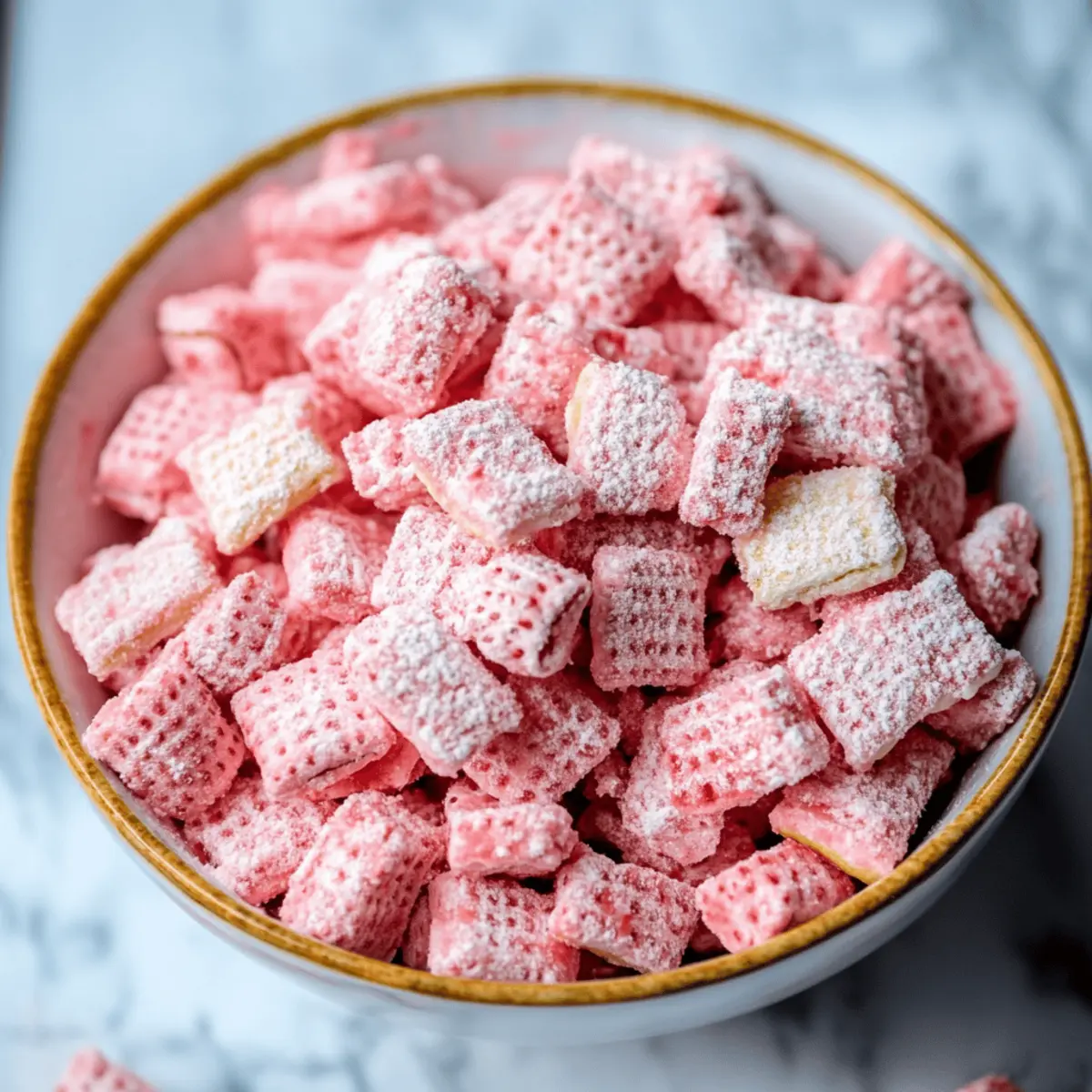 Fluffy Strawberry Shortcake Puppy Chow